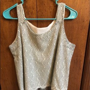 Silver fringe dressy shirt